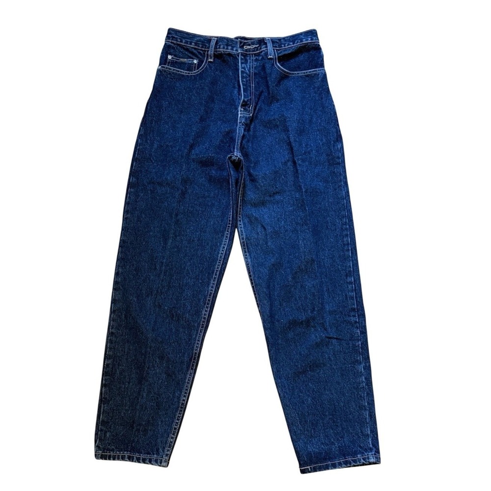 VNTG Y2K Puma High Waisted Tapered Leg Jeans Dark Wash Indigo Cotton Denim 30